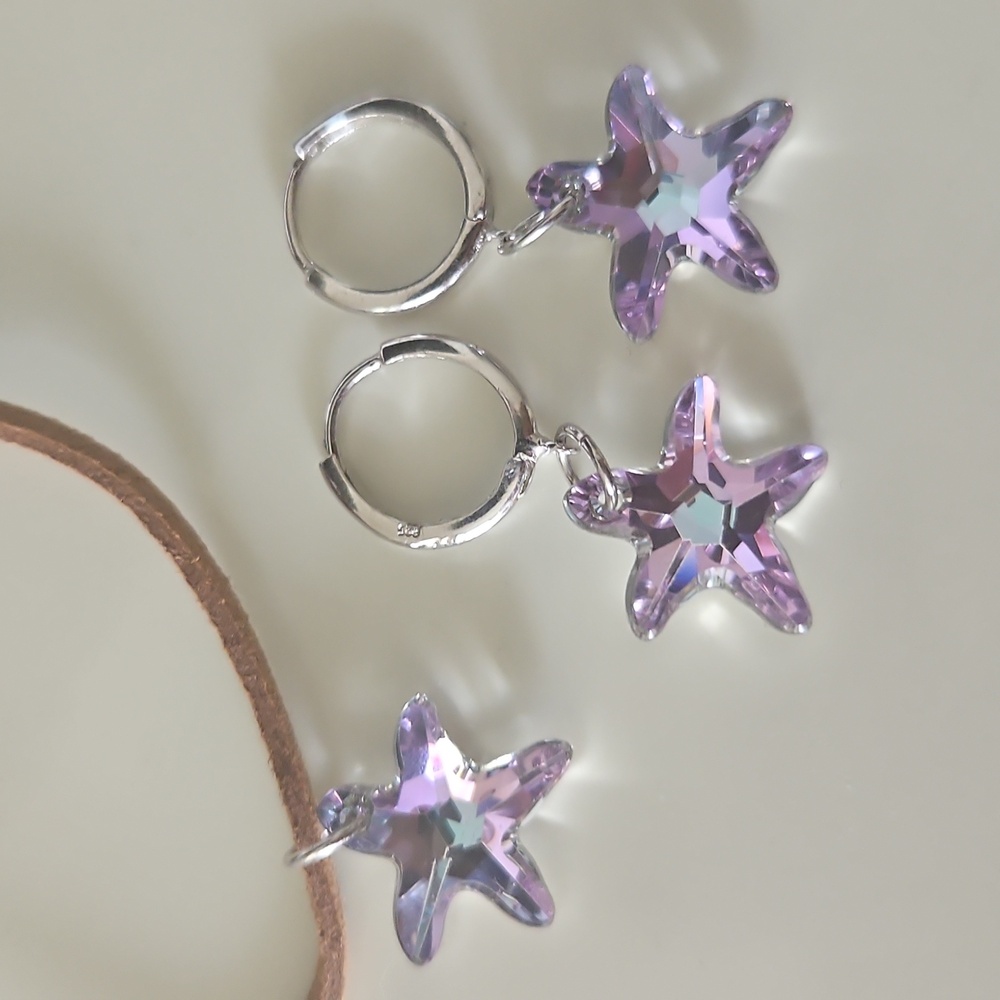 Sterling silver Swarovski Pendant And Earring Set